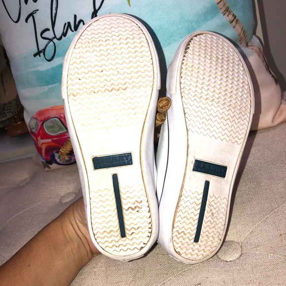 Sperry Top-Sider Seacoast white leather Lace-Up Sneakers Size 13.5 - Picture 7 of 10